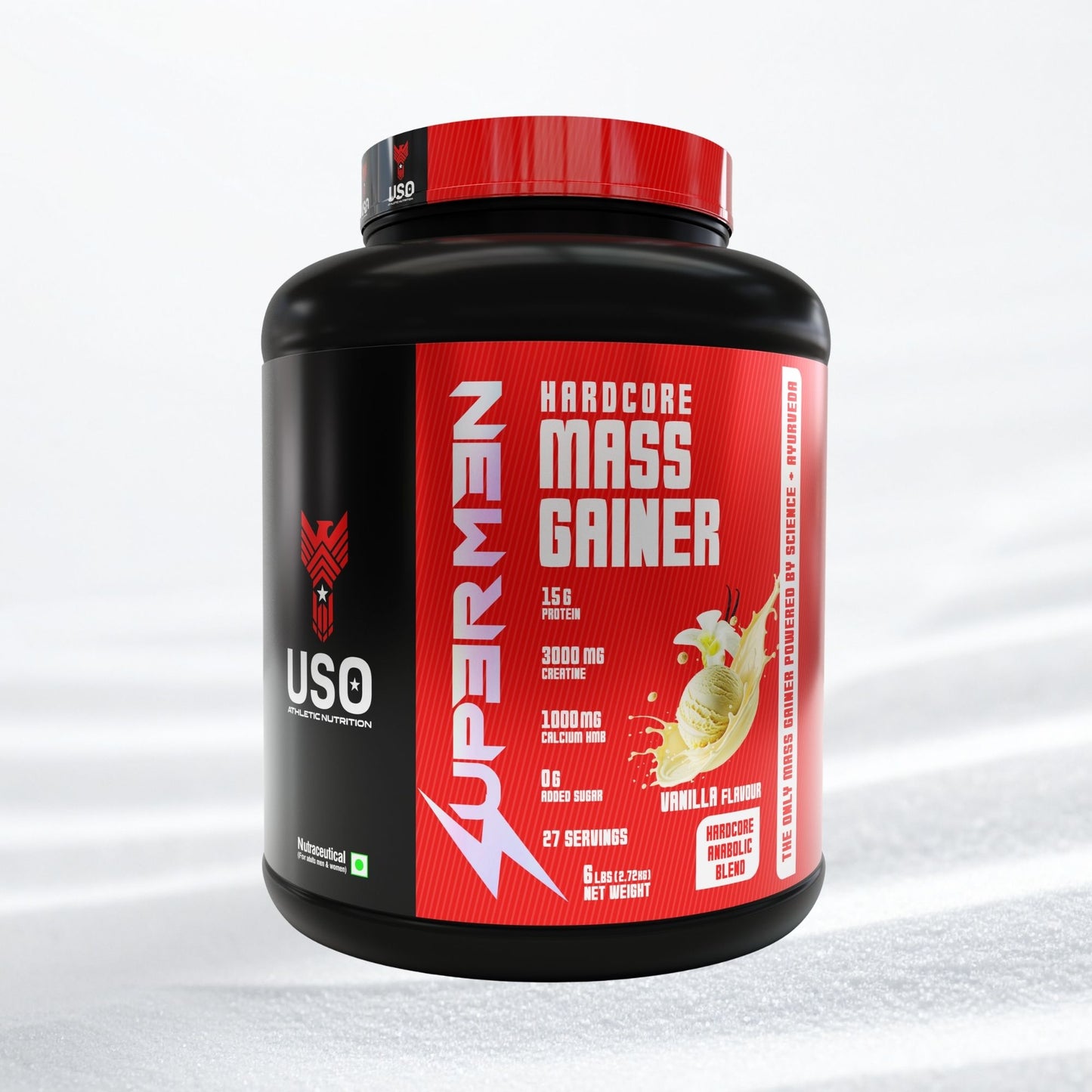 Supermen Mass Gainer Protein Powder - Vanilla | Dietary Supplement