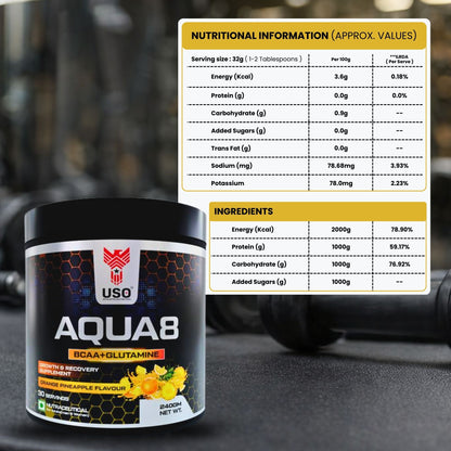 Aqua8 BCAA + Glutamine - Orange Pineapple