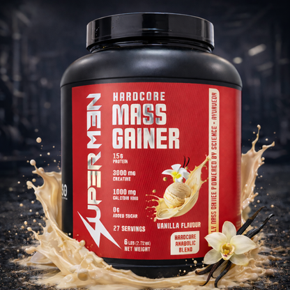 Supermen Mass Gainer Protein Powder - Vanilla | Dietary Supplement